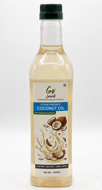 Stone pressed coconut oil 1L bottle